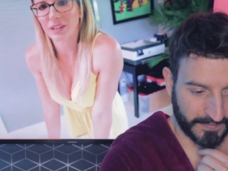 Horny MILF Step Aunt with Big Tits is Fucked_while Stuck tomy Desk - Melanie Hicks (REACTION)