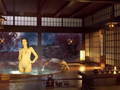 Bathroom Piss. Naked reading. Japanese bath. Julia V Earth.