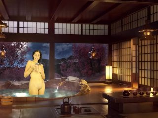 Bathroom Piss. Naked Reading. Japanese Bath. Julia V_Earth.