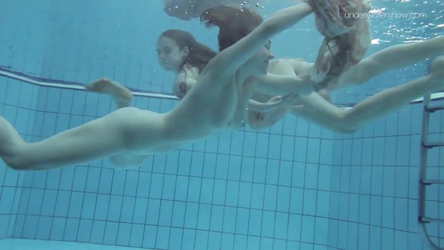 Two dressed beauties underwater Anna Netrebko and Lada Poleshuk