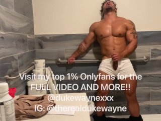 Pissing in the GymBathroom Then Cumming
