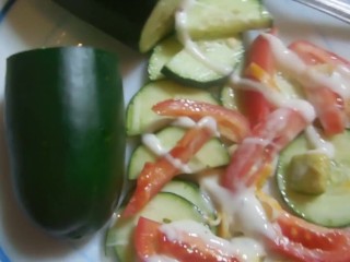 Frisky Milf Loves Her Veggies! Cucumber Play See where she puts_it?!