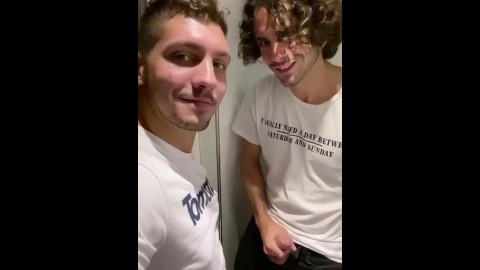 gay blowjob cum bathroom