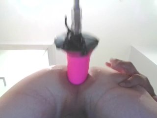 ass pounding with new pink dildo