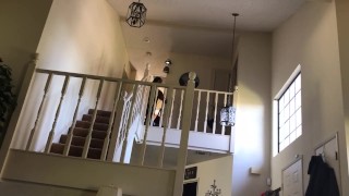 Cleaning lady catches me masturbating 