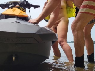 Jet skiing mom_ALMOST CAUGHT having sex in_the river