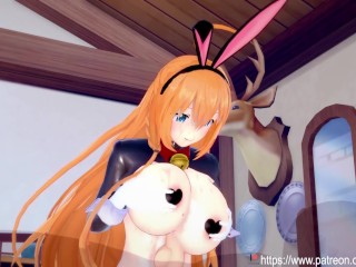Princess Connect - Reverse Bunny Girl Pecorine Titjob_and Anal_Creampie