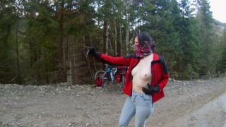 This is how I shoot my solo videos - Risky public nudity in the mountains