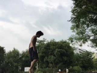 I Had High Intensity Sex Training With A Fuck Buddy In A Park Near The Tokyo Olympic Venue!①