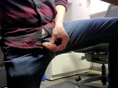 Edging in the office and blowing a load under my desk
