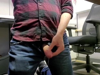 Edging in theoffice and blowing a load under my desk