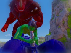 Furry Monsters and Alien Double Anal Squirting Orgasm
