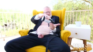Masturbation BEARFILMS Rusty Mcmann Silver Bear Jerks Off Solo Outdoor