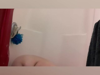 Sneaky_Public shower open Shower Curtains foranyone to see Arab BBW