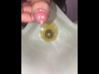 Pissing, Jerking Off & Cumming Into Urinal At Work, Paid To Cum In A Public Washroom