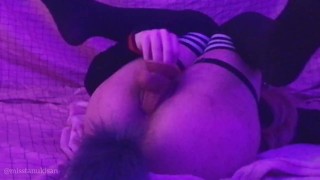 Teen 18 Goth Soft Cute Girl Playing With Tail Butt Anal Plug For The First Time Fingering And Dildo Sex Orgasm
