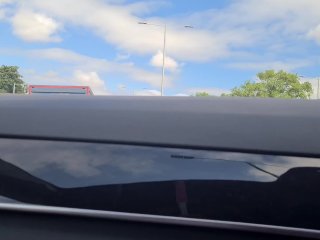 FLASHING at Truckers - Touching My_PUSSY While We Drive on_a HIGHWAY