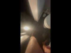 DECIMATING THIS TOILET WITH FREAK AMOUNTS OF MALE SQUIRTING CUM AND PEE -- SOOO MUCH