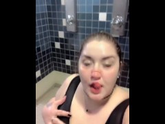 Public shower piss almost got caught