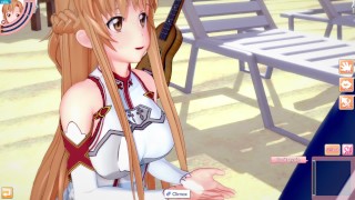 Redhead Asuna Gets FUCKED On The Beach In Anime Sword Art Online