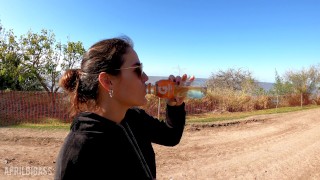 Golden Shower More 1 Liter Pee In Bottle 4K 60 Fr-April Bigass-Pee Drinking In Public Park From Argentine