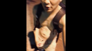 While Walking Outside Perform A Hand Task