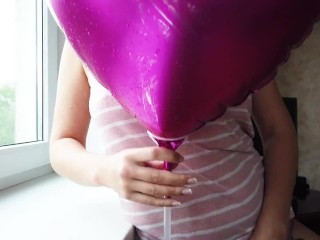 Gave a balloon and spanked_them ass and pussy because of thiswet panties