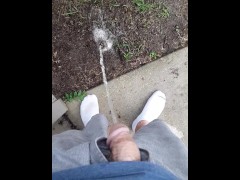 Fast Pissing outside in between thunderstorms #203