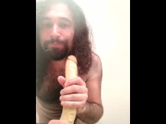 Extreme fisting ATM deepthroat distention: 12 inch dildo