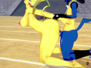 Pokemon Hentai Furry - Lucario x_Pikachu hard sex