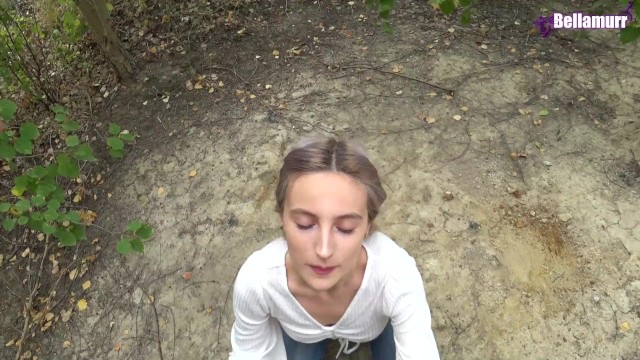Blowjob in the forest from a friends stepsister - Bellamurr 13