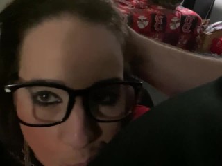Beautifulbig tit MILF gives amazing blow job to daddy! Dirty_talk and teasing! Gorgeous wife!