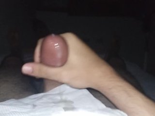 Man Plays With Precum And Masturbate His Oiled Dick Untill He Cum Hard