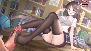 Footjob from a sexy teacher / I could not resist tights / Hentai uncensored