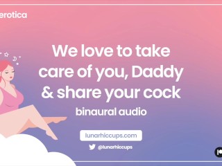 ASMR We love to take care of you, Daddy, and_share your cock [AudioRoleplay] [Threesome]