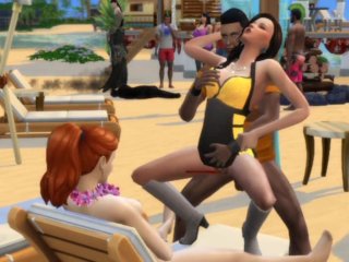Girlfriend Emma_Gets Her Virginity on the Beach in Front of Her Sims 4Wicked