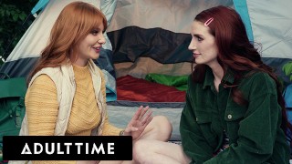 ADULT TIME - Lesbian Camping Trip Tribbing with Lacy Lennon and Aria Carson