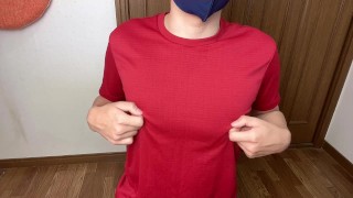 Gay Nipple Video A College Student Returning From The Gym Teases A Nipple From The Top Of Sportswear # 2