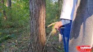 Uncircumcised Cock Pissing Boy In The Woods