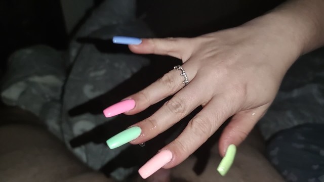 640px x 360px - Long Nails Handjob and he Cums Quickly and Hard *cumblast* - Pornhub.com