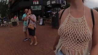 GoPro captures great reactions when I wear my see thru top out in public🔥