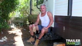 Hunky DILF Dale Savage Jerks Off Outdoor TRAILERTRASHBOYS