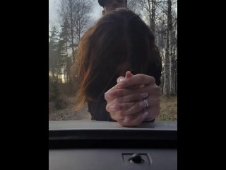 Cuckold wife getting fucked by stranger infront of her husband jerking off_in car
