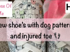 New shoes with dog print and ouch toe - GlimpseOfMe