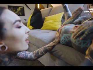 Tattoo lesbian anal strap on fun with Anuskatzz and Nux Vomica - Filmed by: Lily Lu_for: Z-filmz