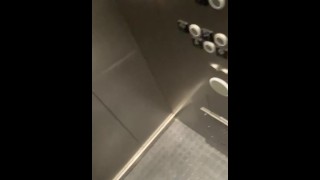 Guy Pissing Peeing In A Public Elevator Pissing In A Parking Garage Glass Elevator Night