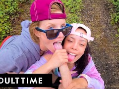 ADULT TIME - POV Hot Poly Wives Take Turns Sucking Dick And Fucking In The Wilderness