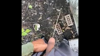 Pissing Pee Outside