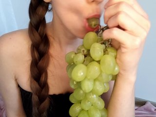 Girl Sucking On Juicy Grapes Asmr Food Fetish