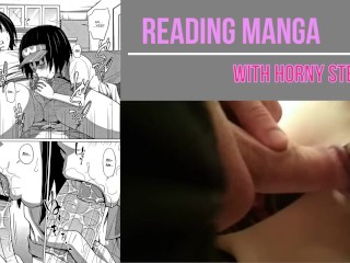 Reading hentai manga with step sister causes to cum inside her - POV blowjob,doggy sex,creampie